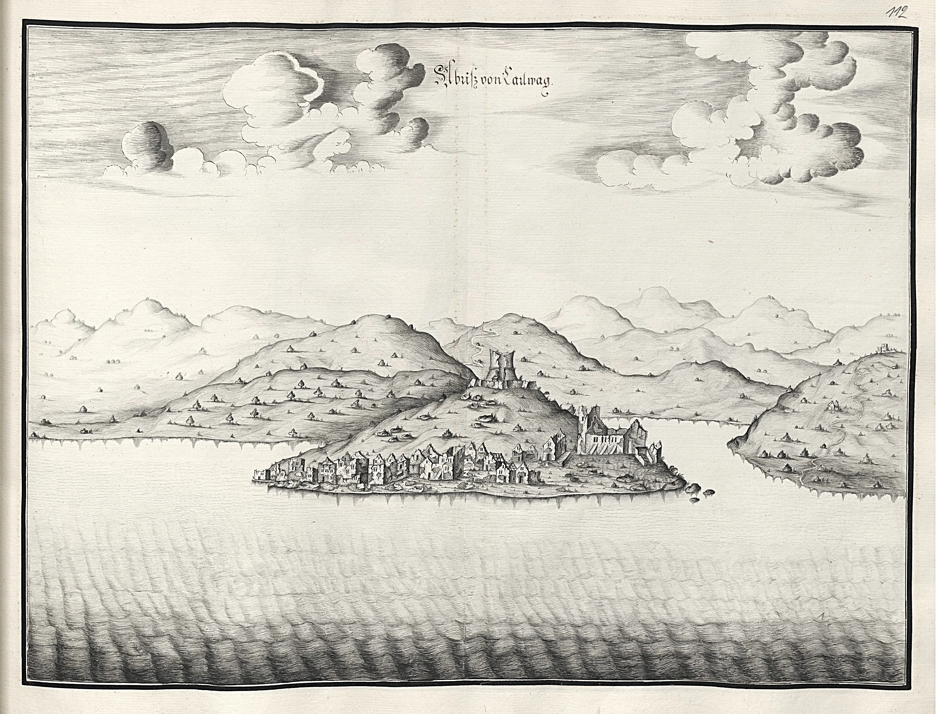 Martin Stier - View of Karlobag in ruins