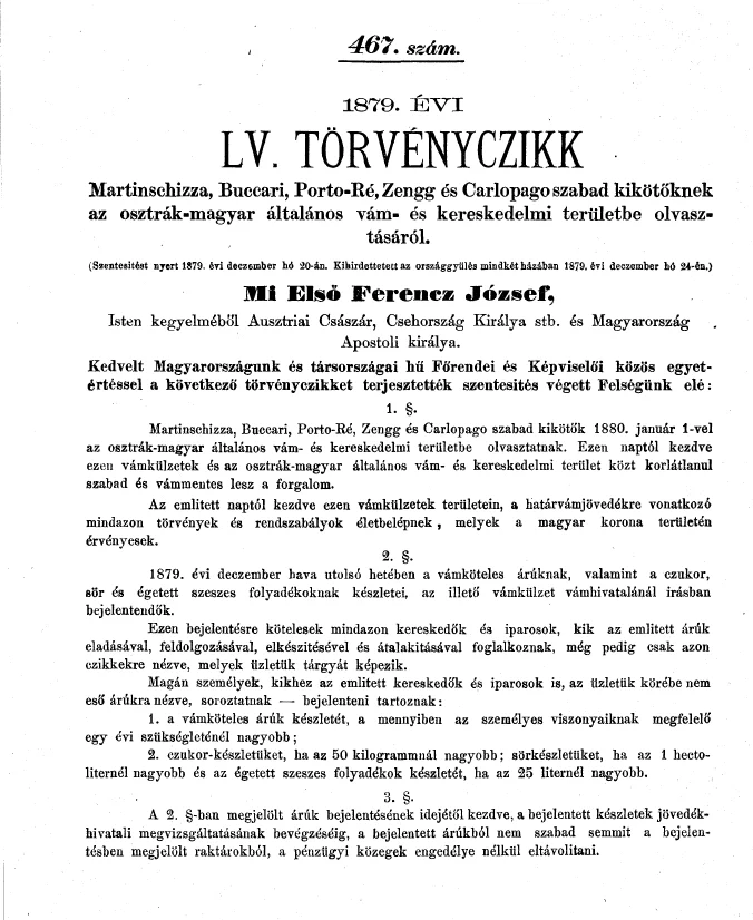 Konačni Zakon LV iz 1879.