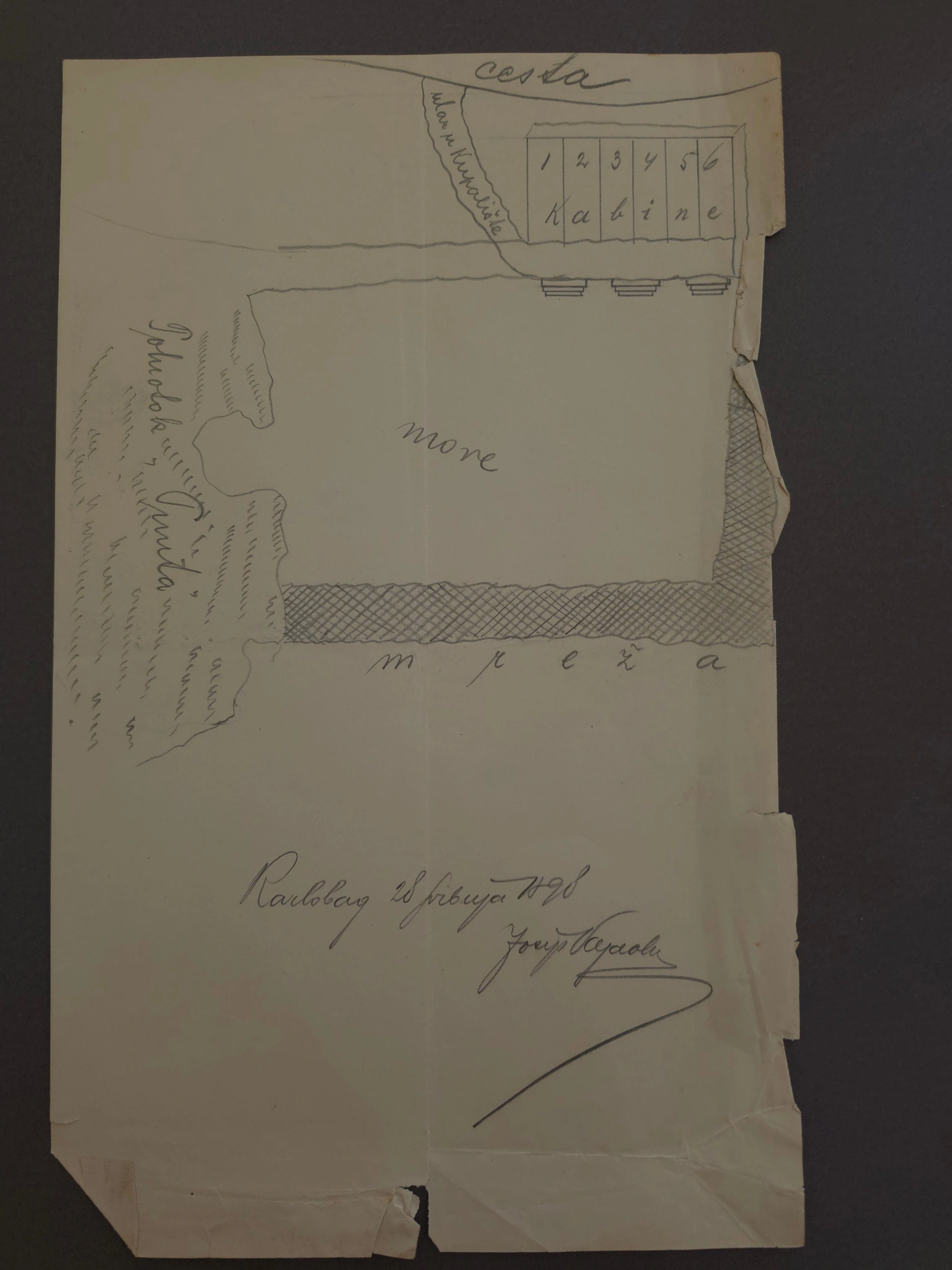 Plan of the early bathing facility