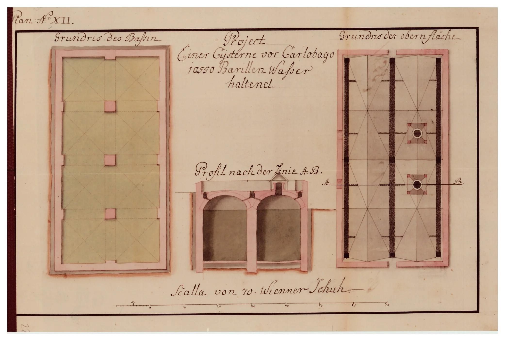 Projekt cisterne za vodu iz 1758.